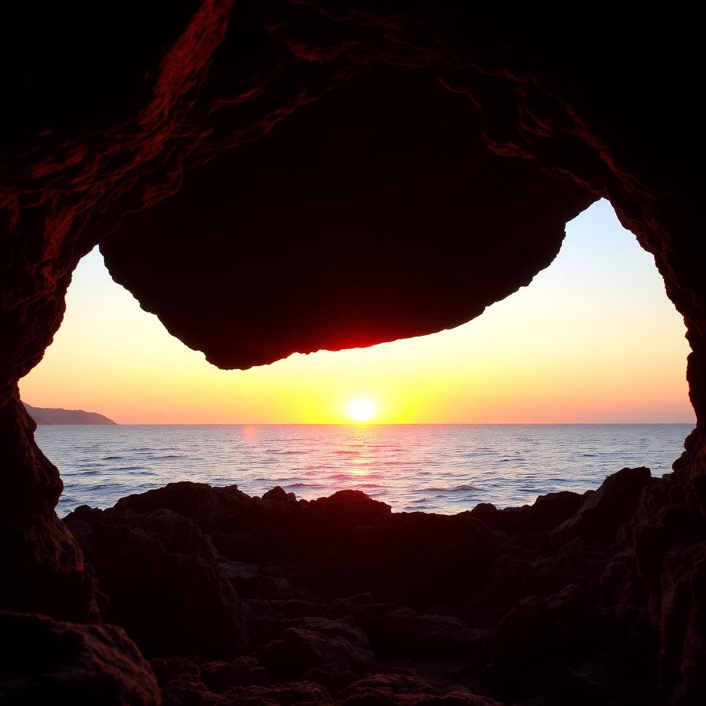 Sunset over the Mediterranean sea in Cyprus